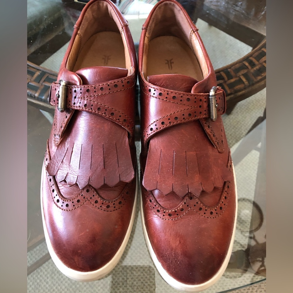 Frye leather buckle loafers